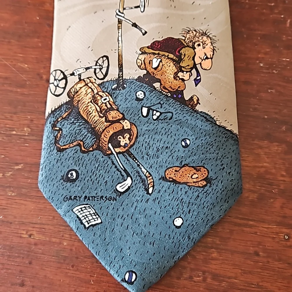Vintage Balacine Hot Cakes Gary Patterson Golf Humor Tie Made in USA